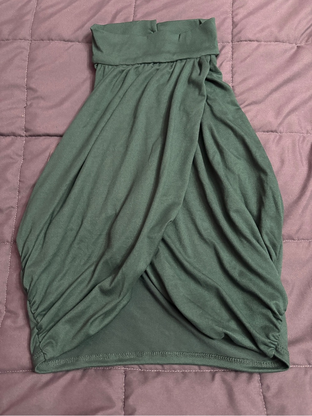 Green Crossover Front Halter Crop Top - Size: Large - NWOT